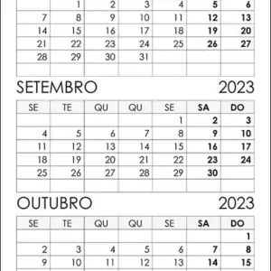 Calendário Agosto, Setembro, Outubro 2023 Calendário Agosto, Setembro, Outubro 2023