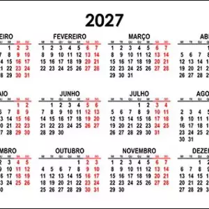 Calendário 2027 A3 Calendário 2027 A3