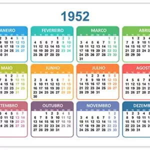 Calendário 1952