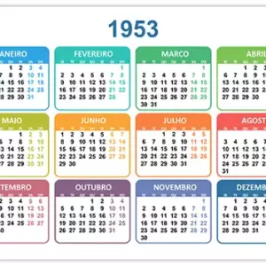 Calendário 1953