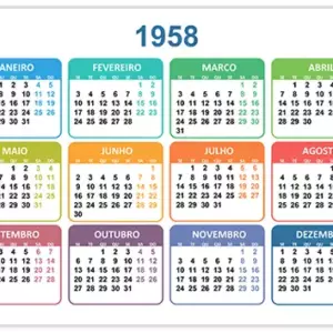 Calendário 1958