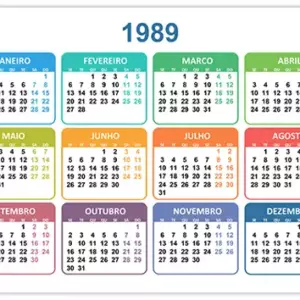 Calendário 1989